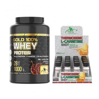 GOLD %100 Whey Protein Tozu 1000 G + Thermogenic L-Carnitine Shot 20 Adet GOLD %100 Whey Protein Tozu 1000 G + Thermogenic L-Carnitine Shot 20 Adet