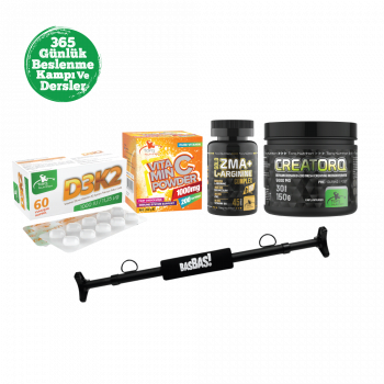 BASBAS! + 365 Günlük Beslenme Kampı + ZMA 45 Kapsül + Vitamin C Powder + D3K2 + Creatorq 150 gr Aromasız BASBAS! + 365 Günlük Beslenme Kampı + ZMA 45 Kapsül + Vitamin C Powder + D3K2 + Creatorq 150 gr Aromasız