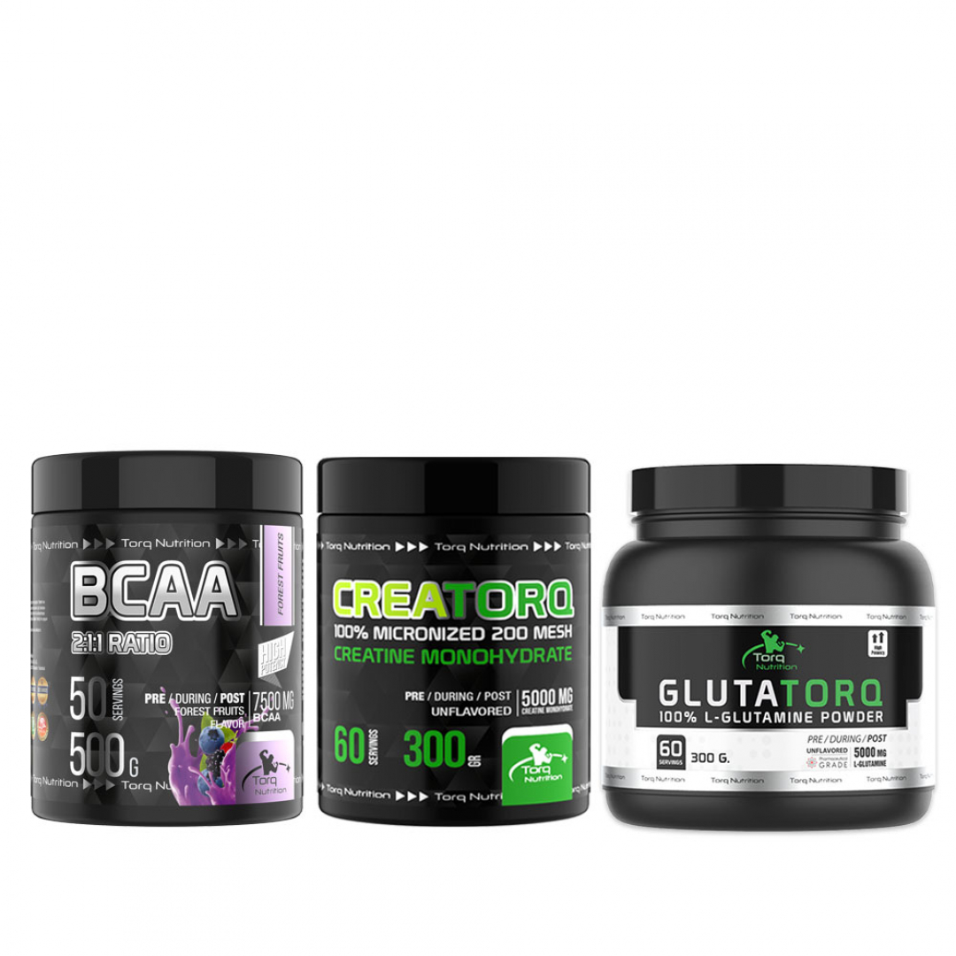 BCAA 500 GR + GLUTATORQ 300 GR + CREATORQ 300 GR