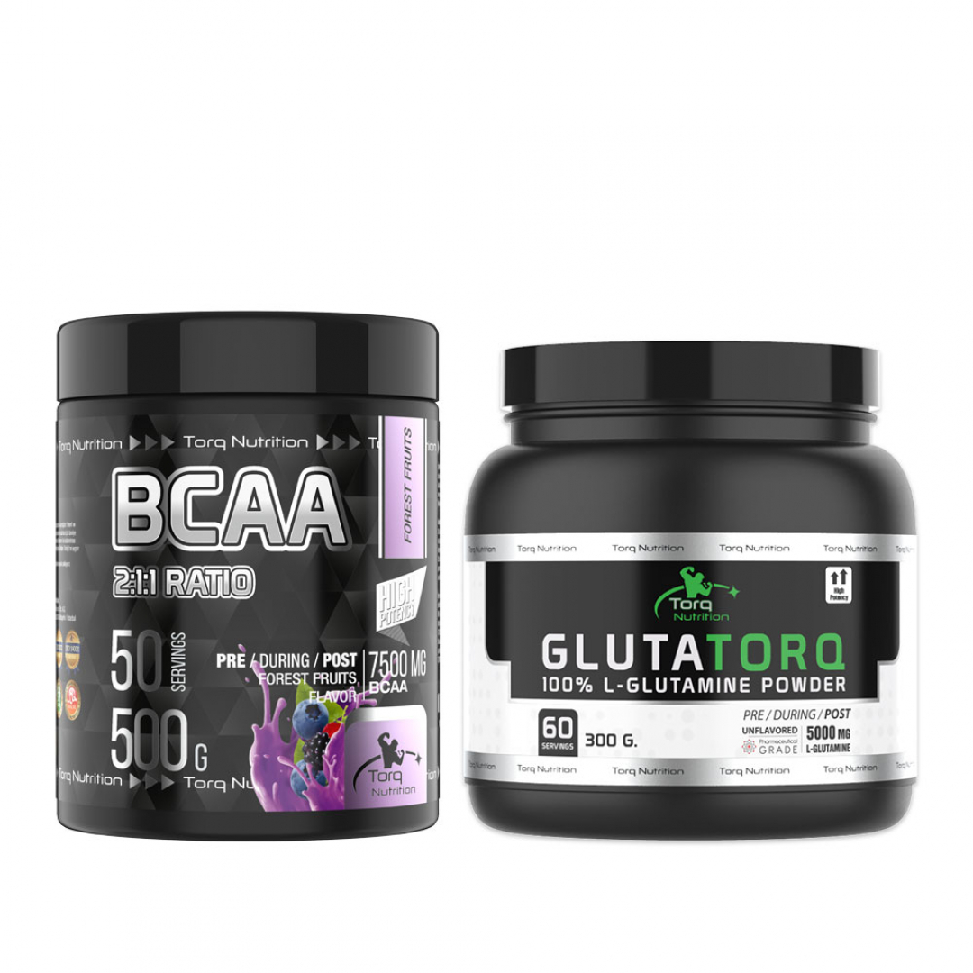 BCAA 500 GR + GLUTATORQ %100 L-GLUTAMINE POWDER 300 GR