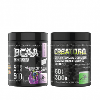 CREATORQ %100 Micronized Creatine Monohydrate 300 G + BCAA 2:1:1 - 500 G