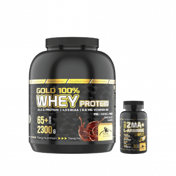 GOLD %100 Whey Protein Tozu 2300 G + ZMA L-Arginine 90 Kapsül