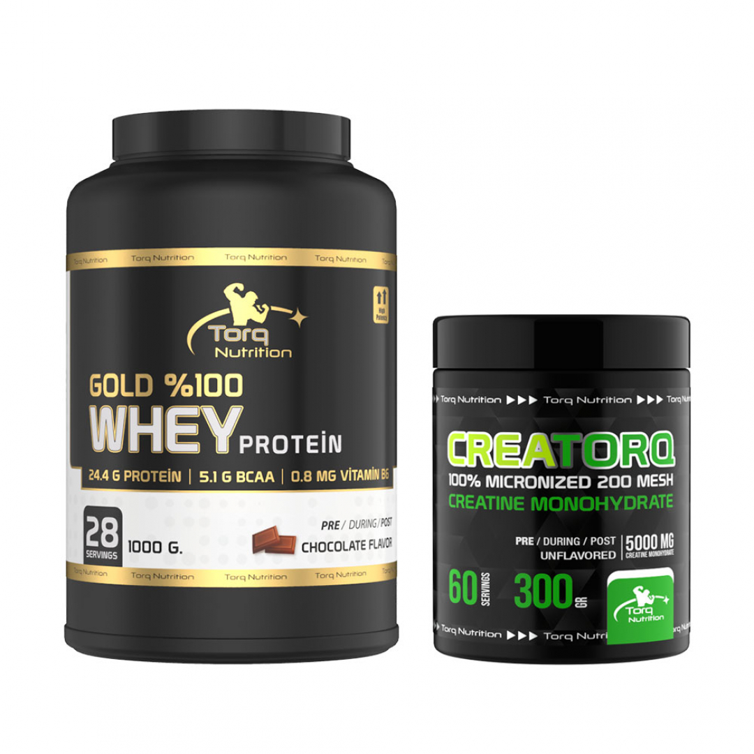 GOLD %100 WHEY PROTEİN 1000 GR + CREATORQ %100 MİCRONİZED CREATİNE MONOHYDRATE 300 GR