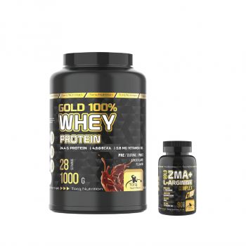 GOLD %100 Whey Protein Tozu 1000 G + ZMA L-Arginine 90 Kapsül