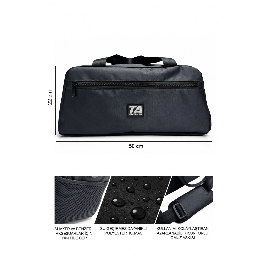 Torq Athletics Spor Silindir Çanta Siyah 